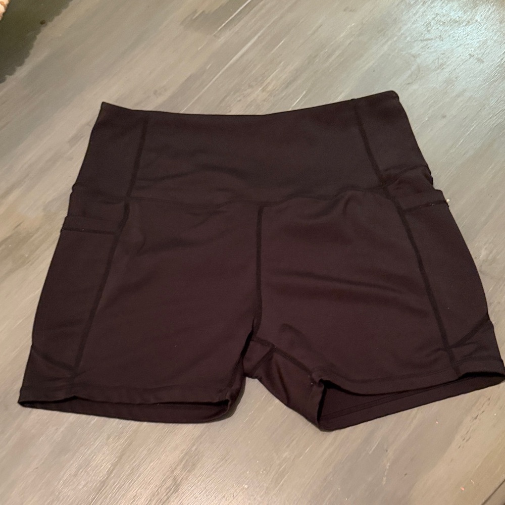 High-Waist Black Women’s Active Shorts